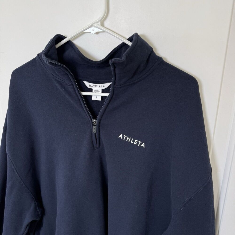 NWT Athleta Forever Fleece 1/4 Zip Sweatshirt Large - Picture 4 of 7